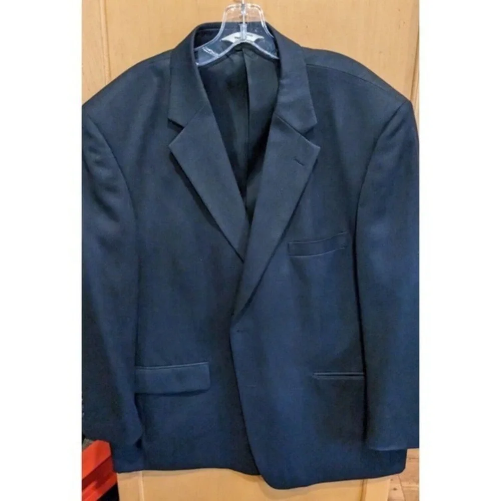 Pronto Uomo Platinum‎ Blazer 48R Wool Blue Sport Jacket 2 Button